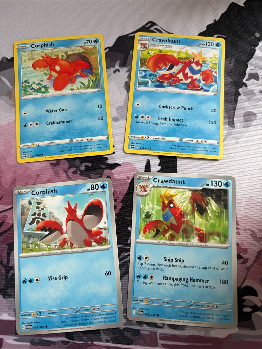Corphish & Crawdaunt Evolution Lot| Brilliant Stars + Twilight Masquerade |5/$25